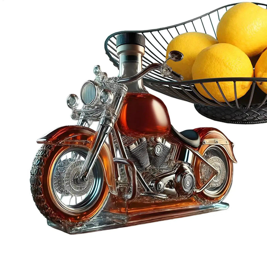 Glass Wine Decanter Motorcycle Liquor Decanter Wine Bottle Funny Drink Bottle Liquor Dispenser for Men Dad Motorcycle Lovers Oasis Select