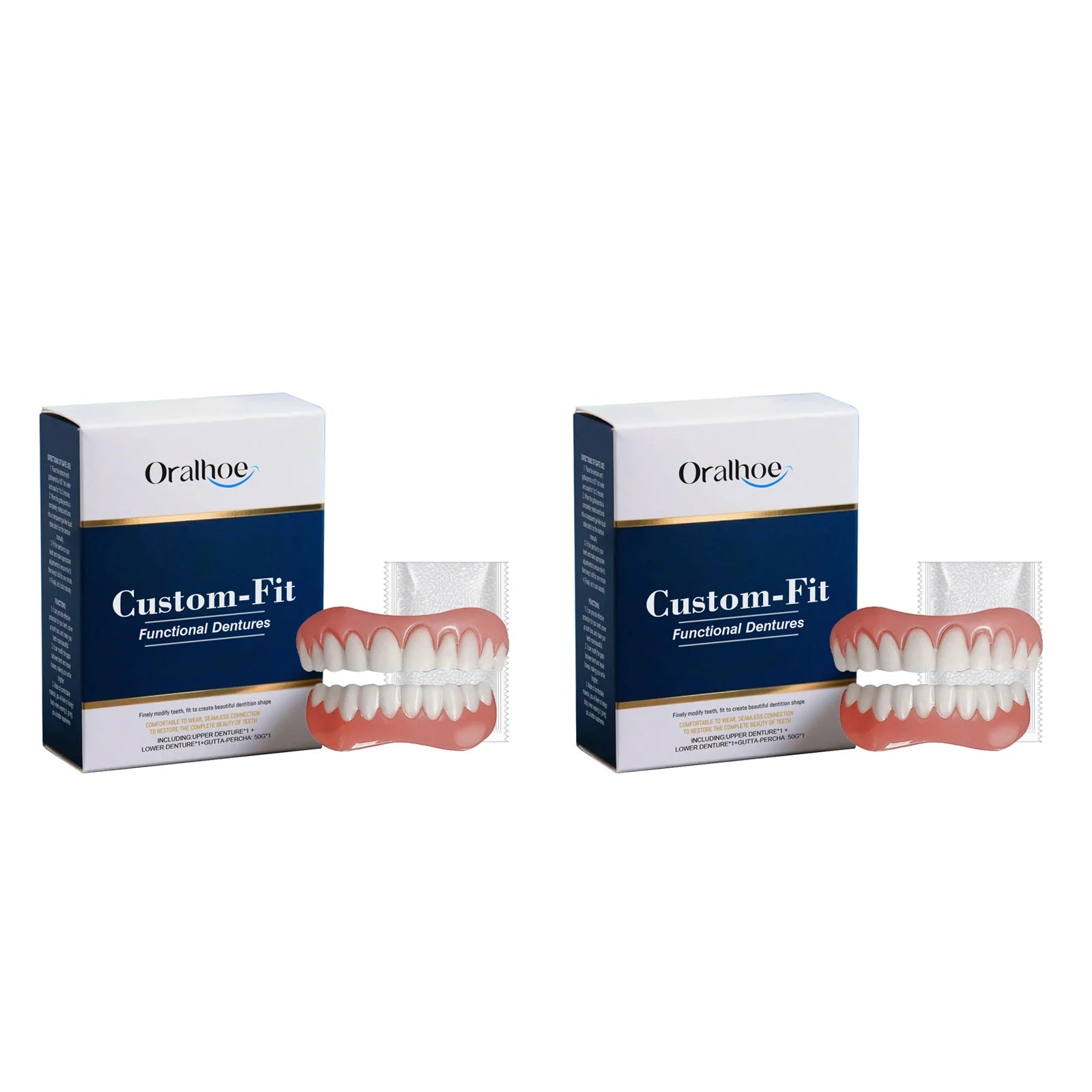 Oralhoe Soft Silicone Denture Reline Kit – Upper & Lower Set Denture Reline Kit Oasis Select 2sets boxed