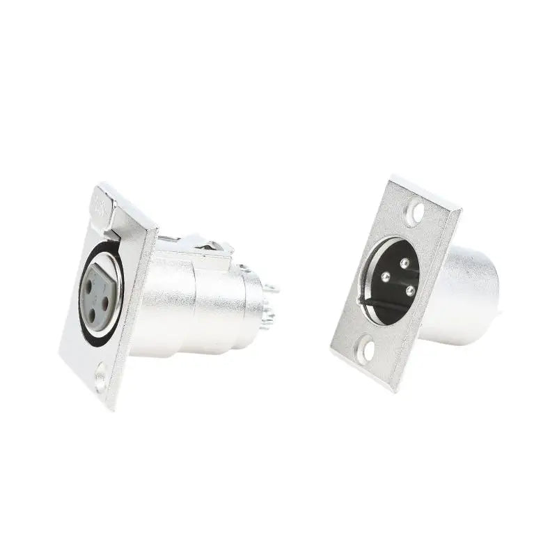 4Pcs 3-Pin XLR Panel Mount Connectors 2 Male + 2 Female Jack Socket Wall Plate Durable Studio Equipment Plug Sockets Oasis Select