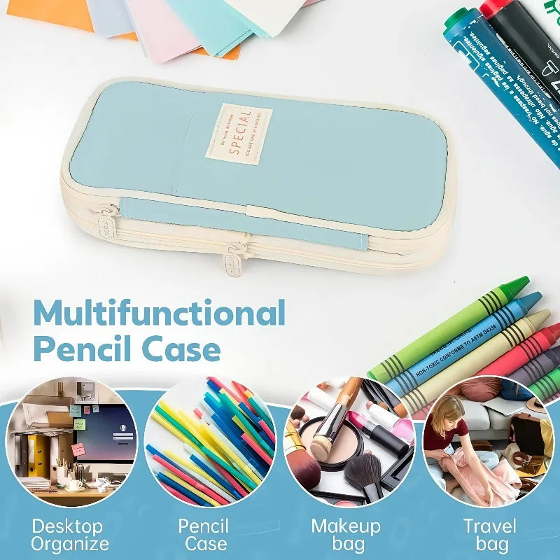 School Stationery Supplies Kawaii Pencil Cases Large Capacity Pencil Bag Pouch Holder Box for Girls Office Students Organizer Oasis Select