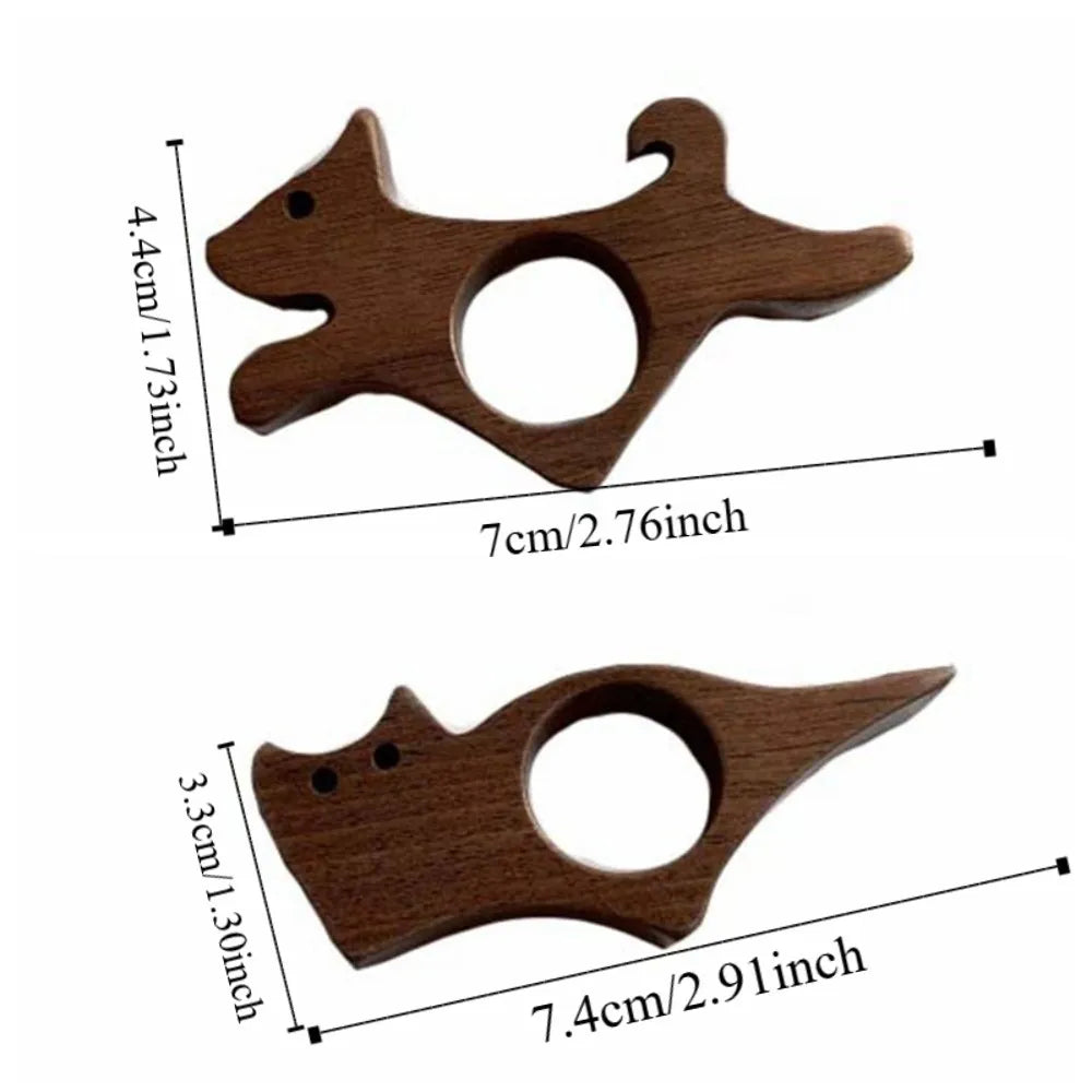 Wooden Material Wooden Thumb Bookmark Anti-Slip Design Cat Shape Reading Thumb Tools Handmade Dog Shape Pages Guide Marker Oasis Select