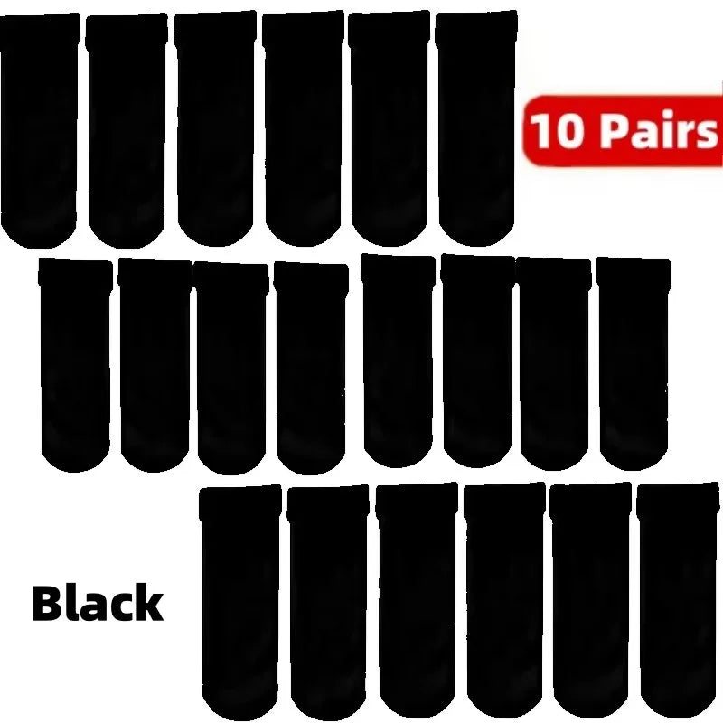 1-10Pairs Women Winter Warm Thicken Short Thermal Cashmere Wool Socks Nylon Snow Velvet Boots Home Floor Calcetines Mujer Sock Oasis Select 10pair-black