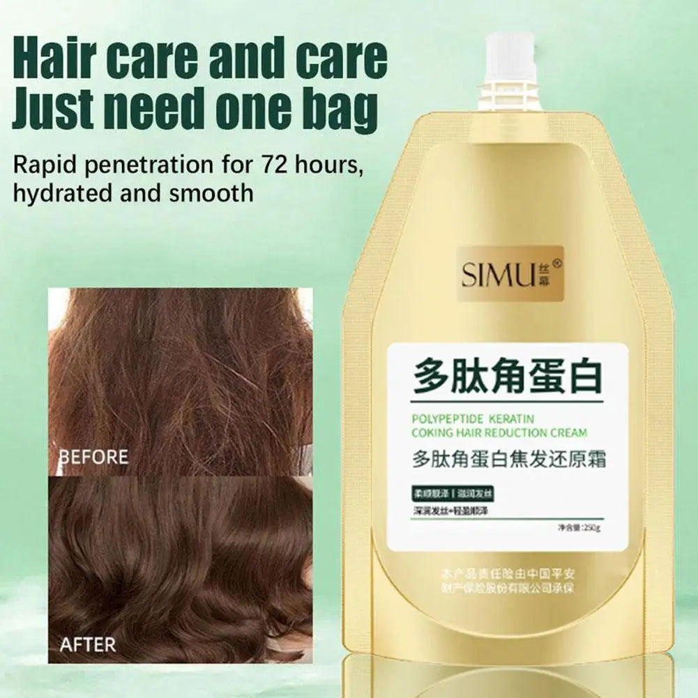 Polypeptide Keratin Hydrating Smoothing Hair Damage Repair Cream,Polypeptide Keratin Burnt Hair Restoring Cream Hair Treatment Oasis Select 250g X2