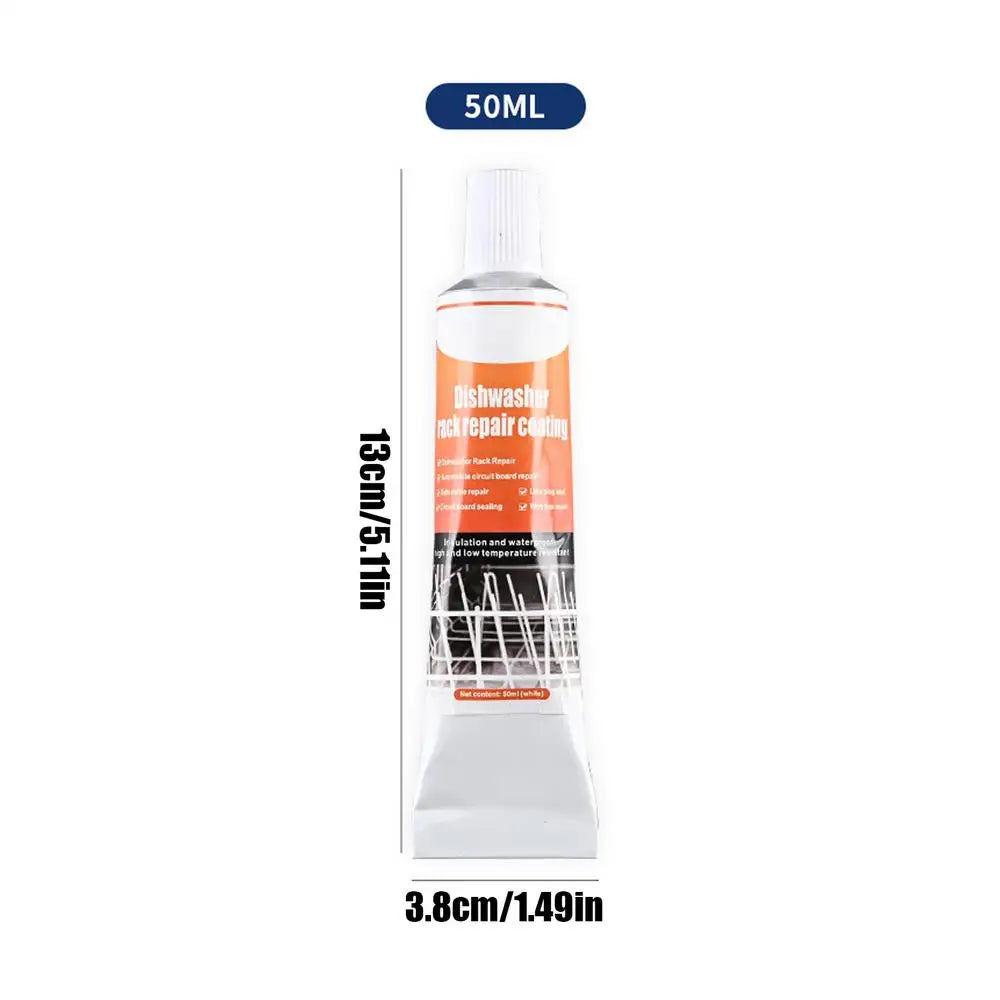 Dishwasher Rack Coating Repair Kit 50ml Long-Lasting Coating Gel with 2 Brushes Dishwasher Rack Repair Adhesive for Home Kitchen Oasis Select 50ML