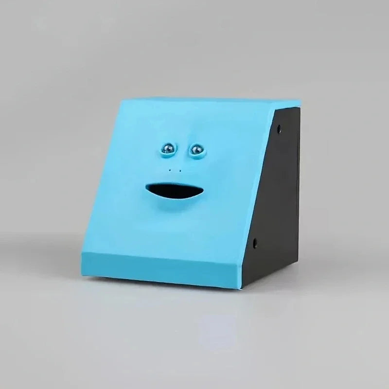 Plastic Face Bank Human Face Smart Sensor Piggy Bank Electric Coin Can Eat Money Face Piggy Bank Store Coins Oasis Select Blue