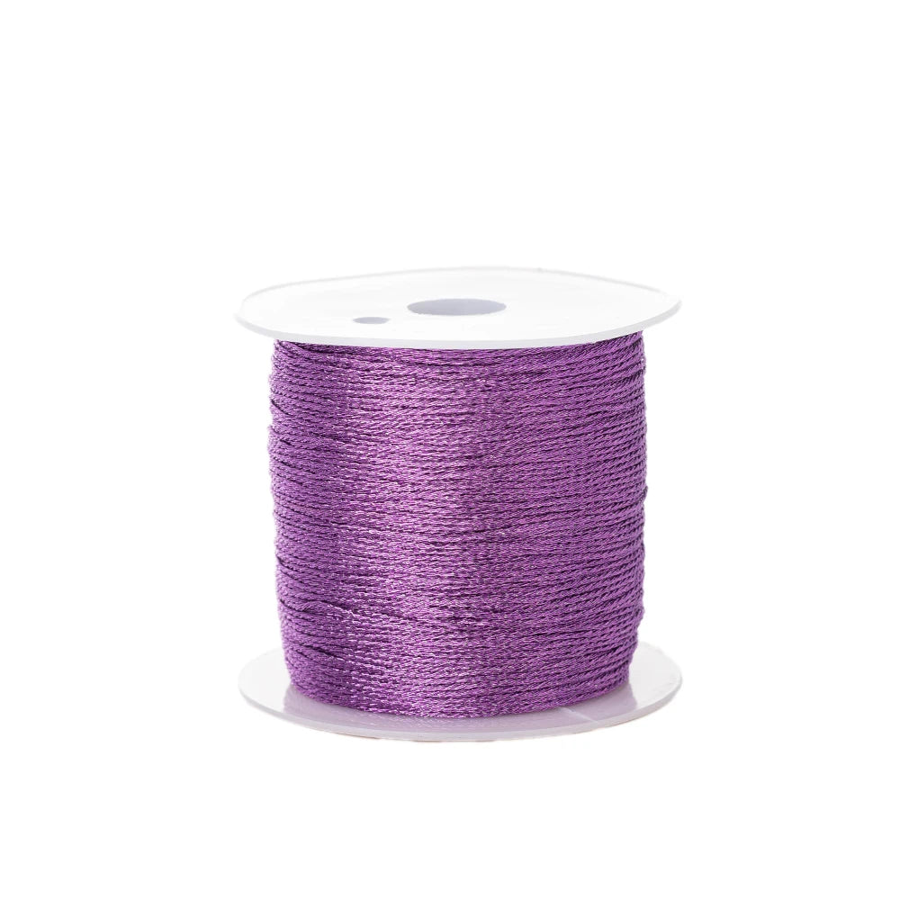 0.4mm 50m Crafts Nylon Cord For Jewelry Making Beading Braided Nylon Satin String for Bracelets Rattail Trim Chinese Knot Oasis Select Purple LL 0.4mmX50m