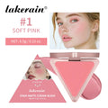 Lakerain Matte Cream Blusher Long-lasting Natural Makeup Triangle Box Design Oil-Resistant High Pigment Cream Blush Plate Oasis Select Soft pink