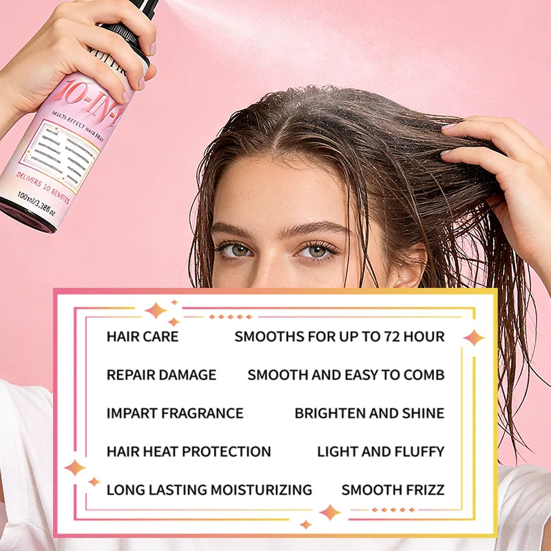 YUITIKUE 10-in-1 Hair Spray – Heat Protection & Frizz Control