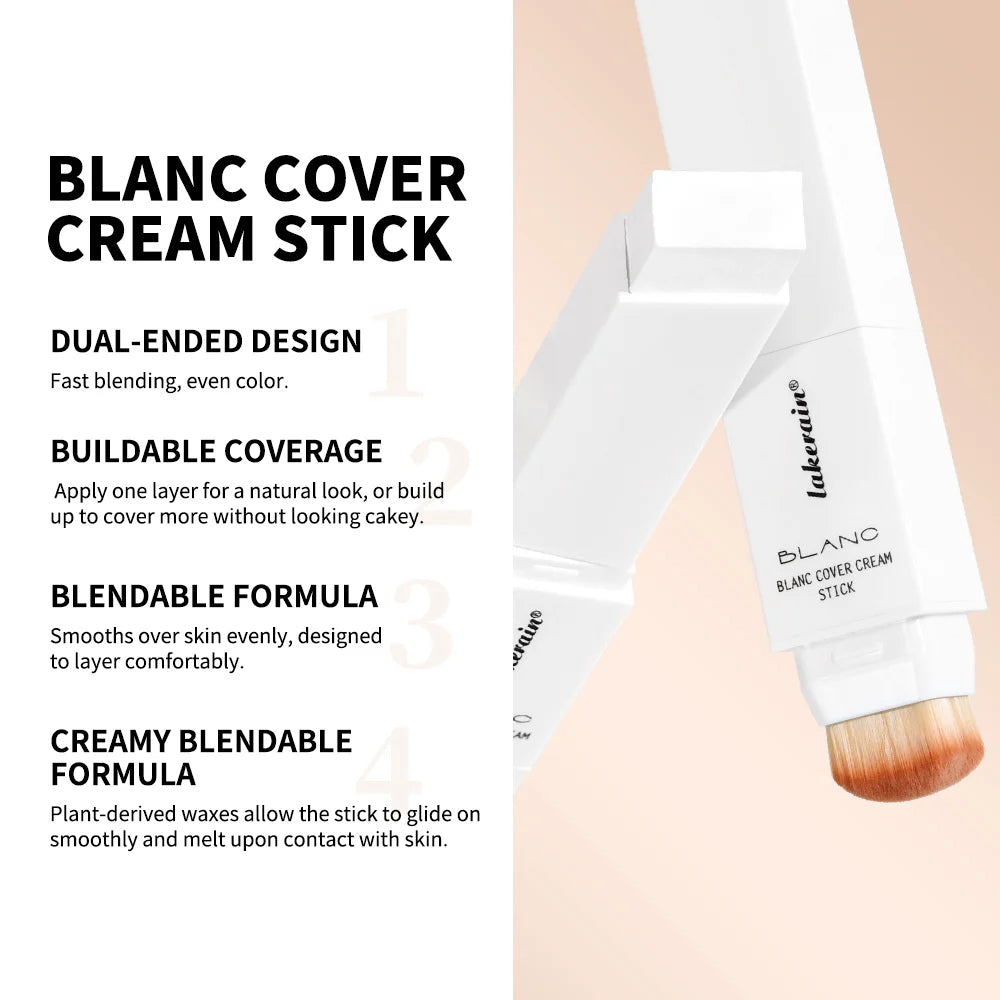 Color-changing Foundation Stick Blanc Foundation Korean Makeup Base High Coverage Concealer Natural Nude 2 IN 1 Foundation Stick Oasis Select