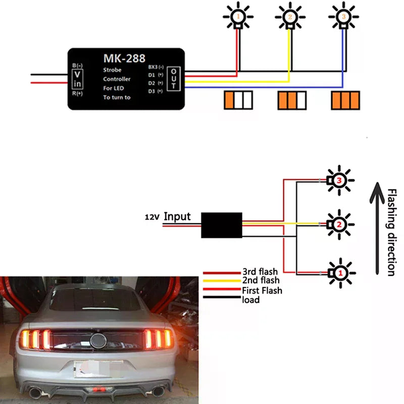 Chase Flash Module Boxes 3 Step Sequential Universal For Car Turn Signal Light Oasis Select