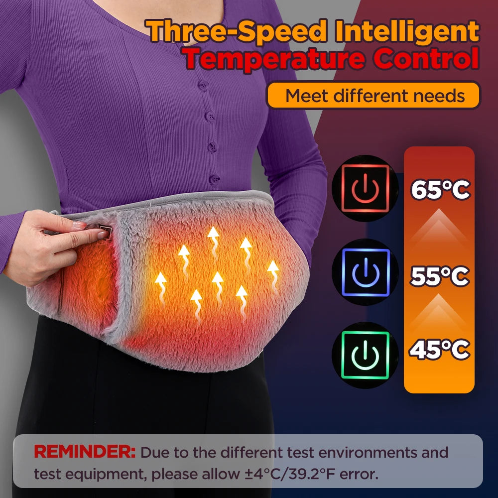 2-in-1 Electric Heated Waist Belt & Hand Warmer | 3 Heat Levels