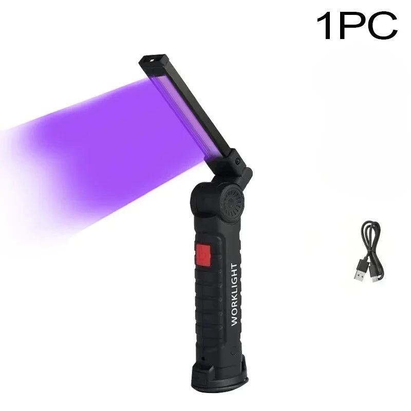 395NM Mini UV Led Blacklight Flashlight Ultraviolet Rechargeable Lamp Pet Stain Leakage Marker Money Scorpion Detection Lights Oasis Select small 1PCS