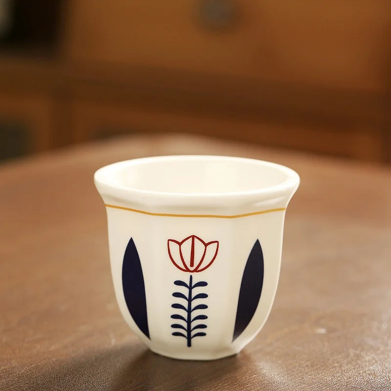 180ml/250ml Coffee Cup Hand Held Espresso Cup Vintage Middle Eastern Ceramics Candle Porcelain for Household New Pottery Tea Cup Oasis Select B 180ML