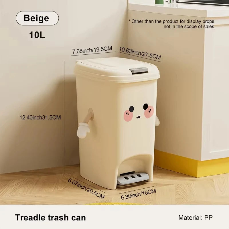 UFORU Creative trash can household advanced sense large capacity kitchen living room press pedal double open trash can Oasis Select 10L