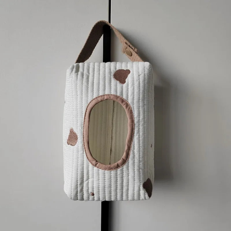 Cartoon Pattern Large Capacity Tissue Pouch Hanging Car Tissue Box Stroller Wipes Bag Storage Organizer Household Goods Oasis Select