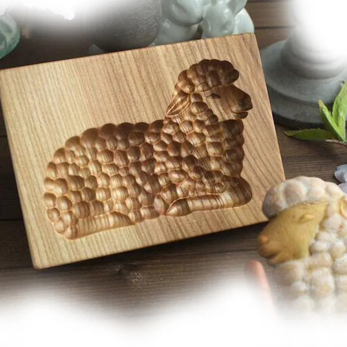 Beech Wood Cookie Cutters - Flower Shape Biscuit Molds for Baking, Food-Grade Wooden Pastry Cutters Oasis Select Lamb 11x6x2cm
