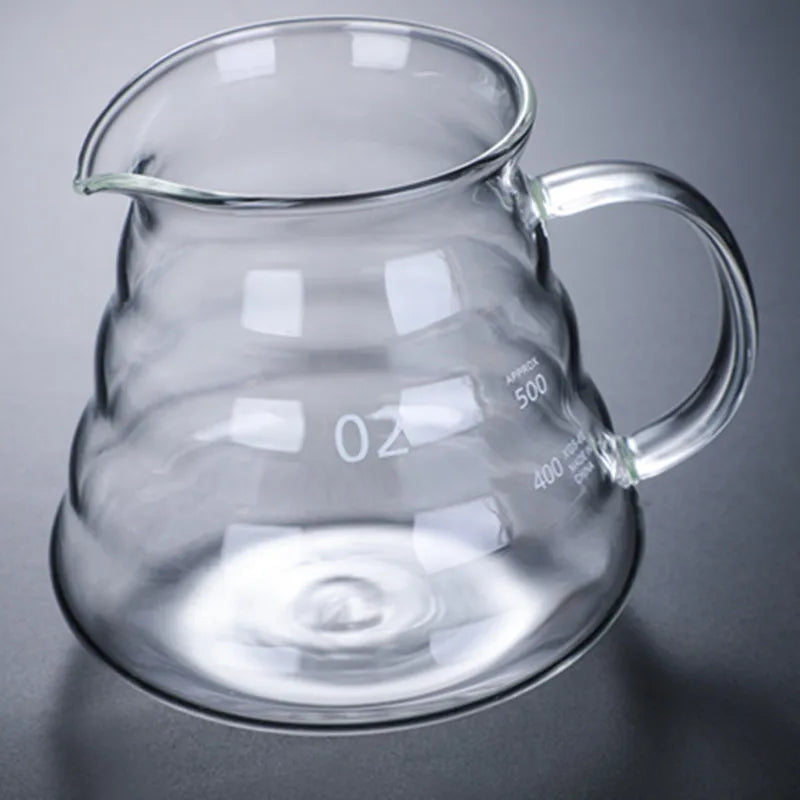 360/600/800ml Heat Resistant Coffee Pot Clear Glass Kettle Sharing Pot with Lids, Pour Over Coffee Espresso Maker Accessories Oasis Select