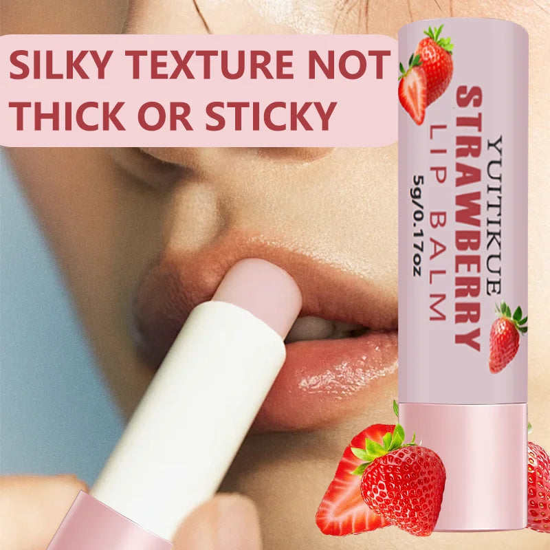 Strawberry Lip Balm – Hyaluronic Acid, Plumping & Glossy 5g