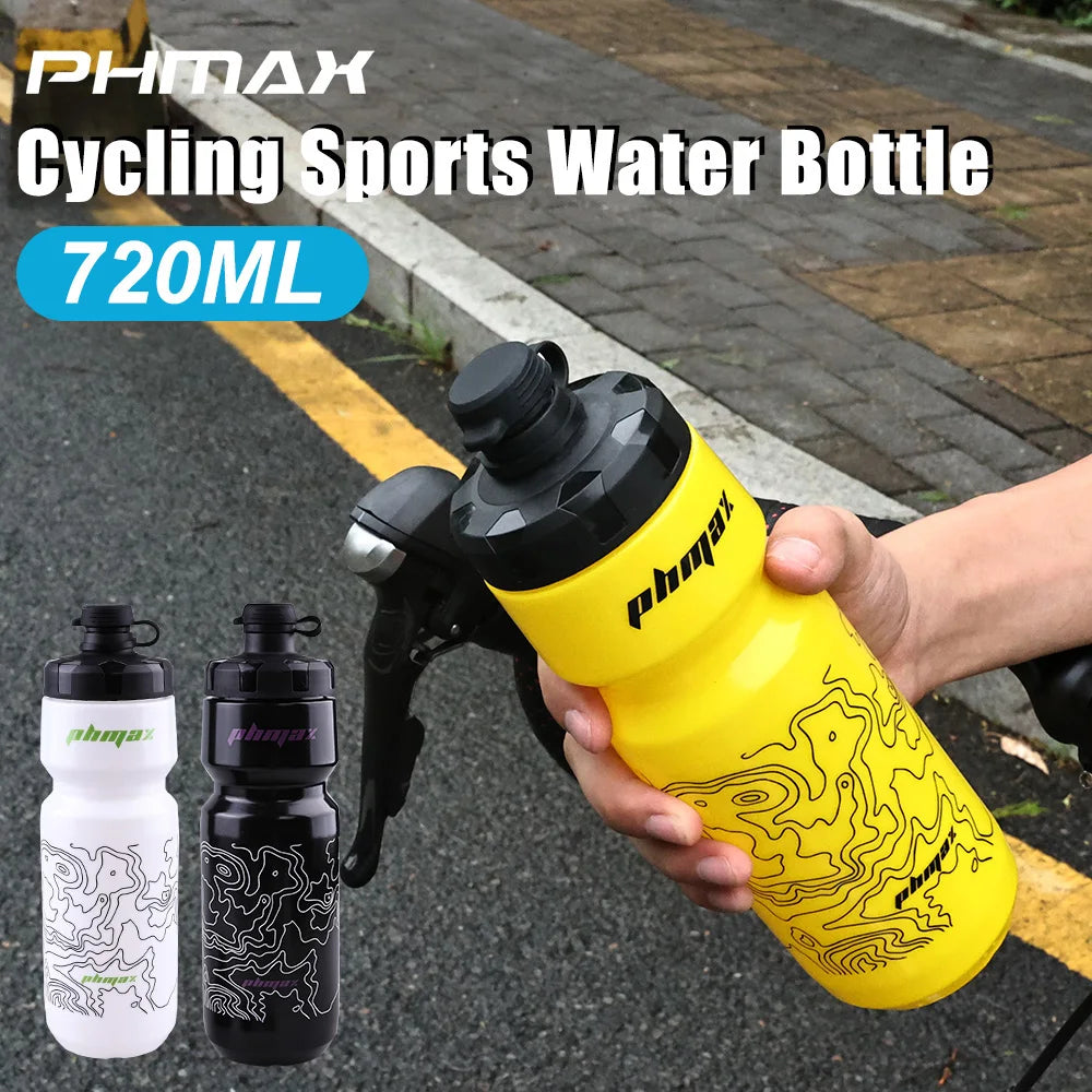 PHMAX 720ml Portable Bicycle Water Bottle PP Large Capacity MTB Road Cycling Water Cup Squeeze Type Outdoor Sports Water Bottle Oasis Select