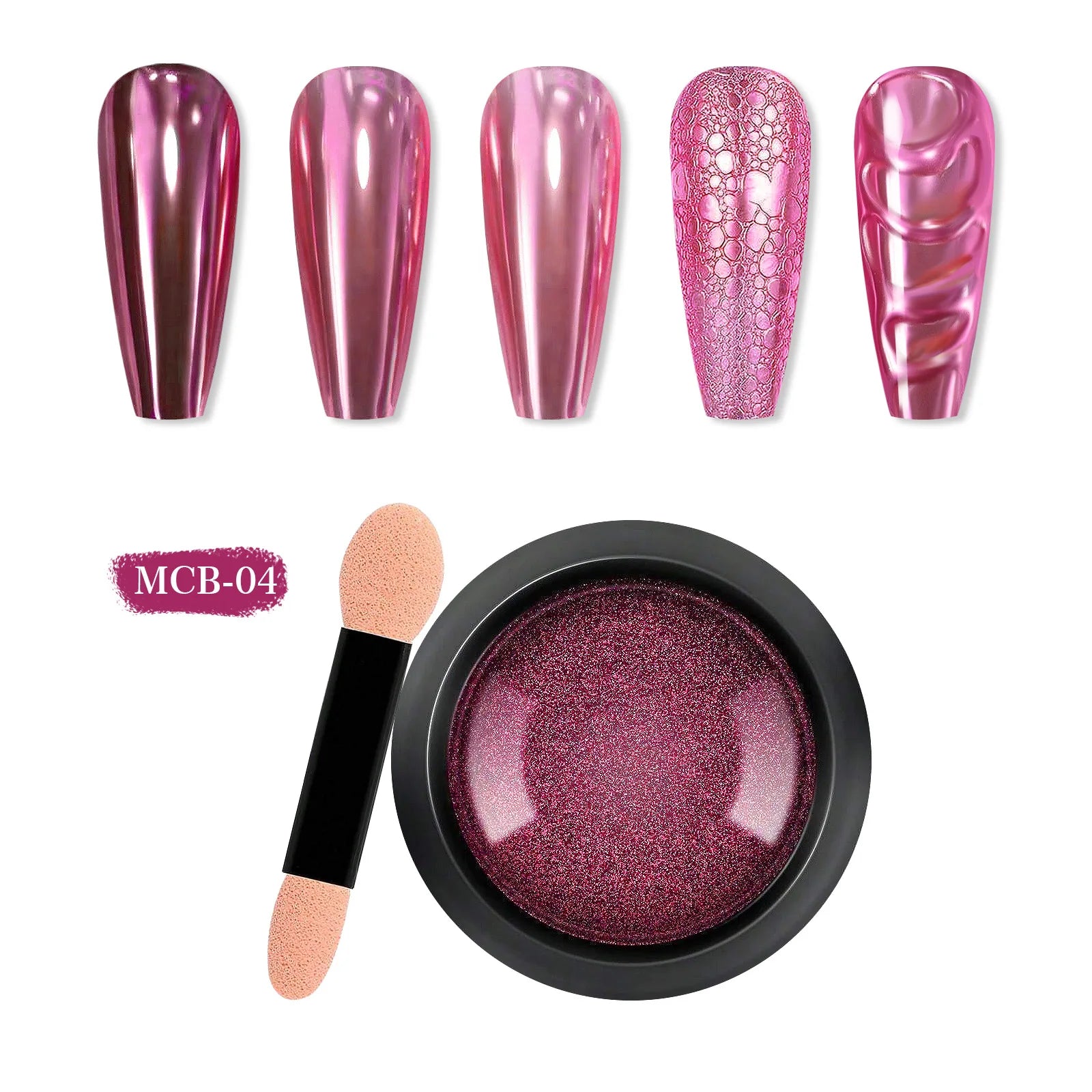 1pcs Nail Glitter Metallic Rubbing Dust Gel Polish Pigment Shinning Metal Manicure Decor Magic Mirror Powder Gold Silver Chrome Oasis Select CB04