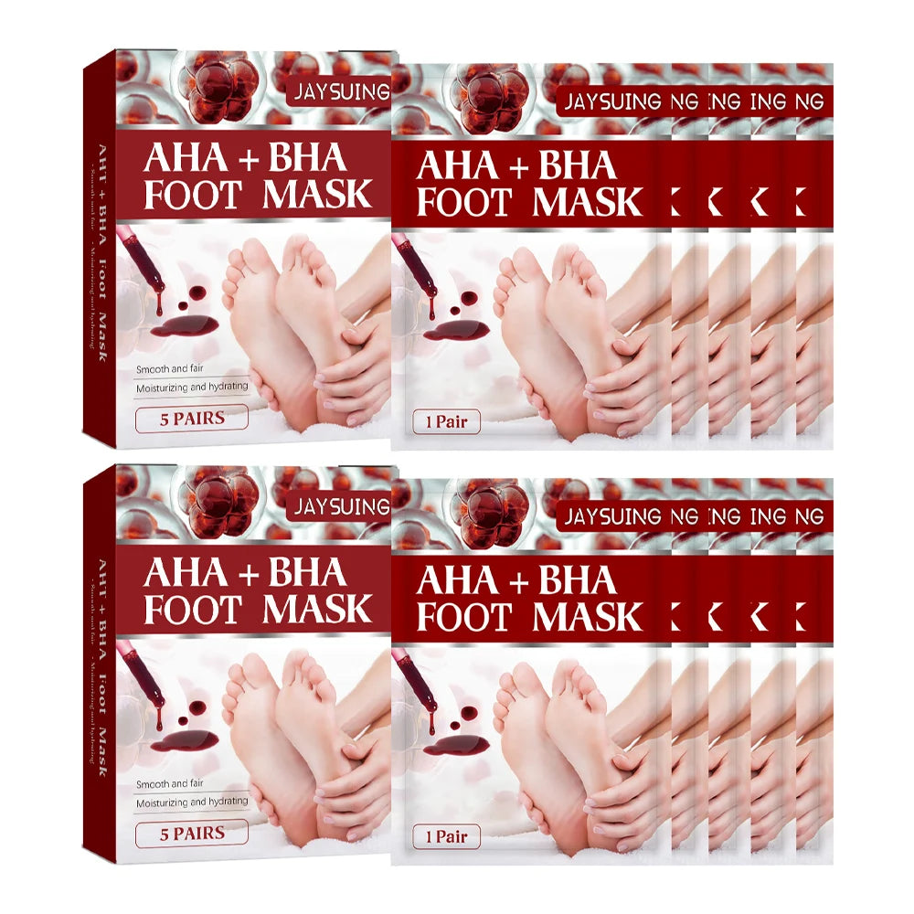 5pairs/10pairs AHA Exfoliating Foot Peel Mask - Rapid Dead Skin Removal, Smooth Cracked Heels & Soft Feet Care Oasis Select 10 pairs