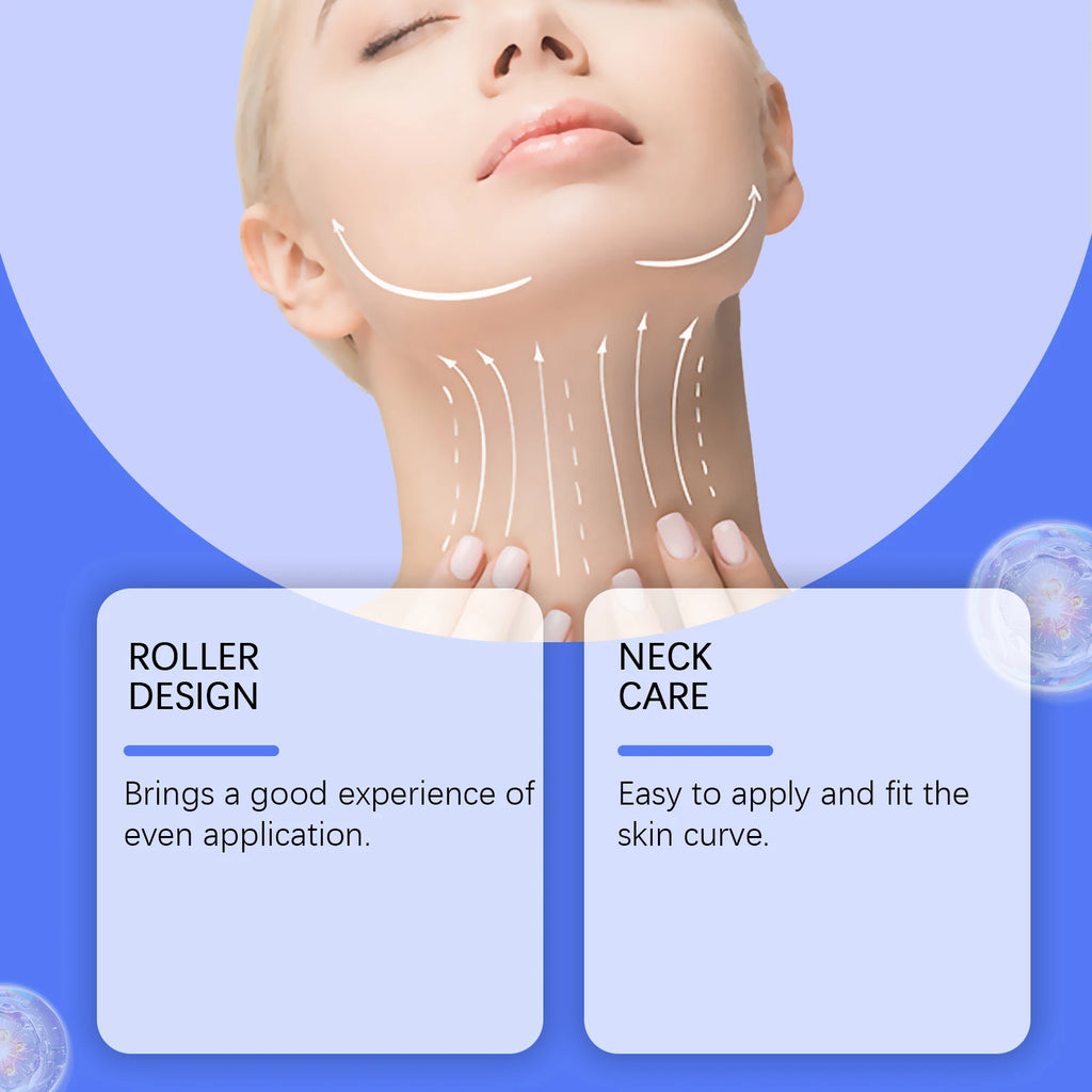 Neck Roller Cream Lift Firm Moisturize Brighten Neck Skin Remove Double Chins Reduce Fine Lines Anti-Wrinkle V-Shaped Face Cream Oasis Select