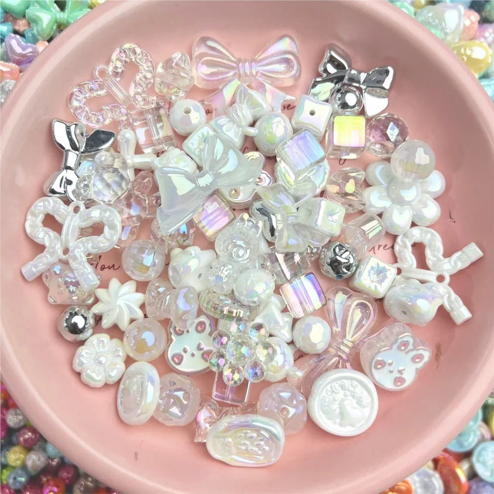 20g Y2K Acrylic Assorted Beads Flower Sweetheart Butterfly Candy Kawaii Aesthetic Beads for Bracelets DIY Jewelry Making Supply Oasis Select