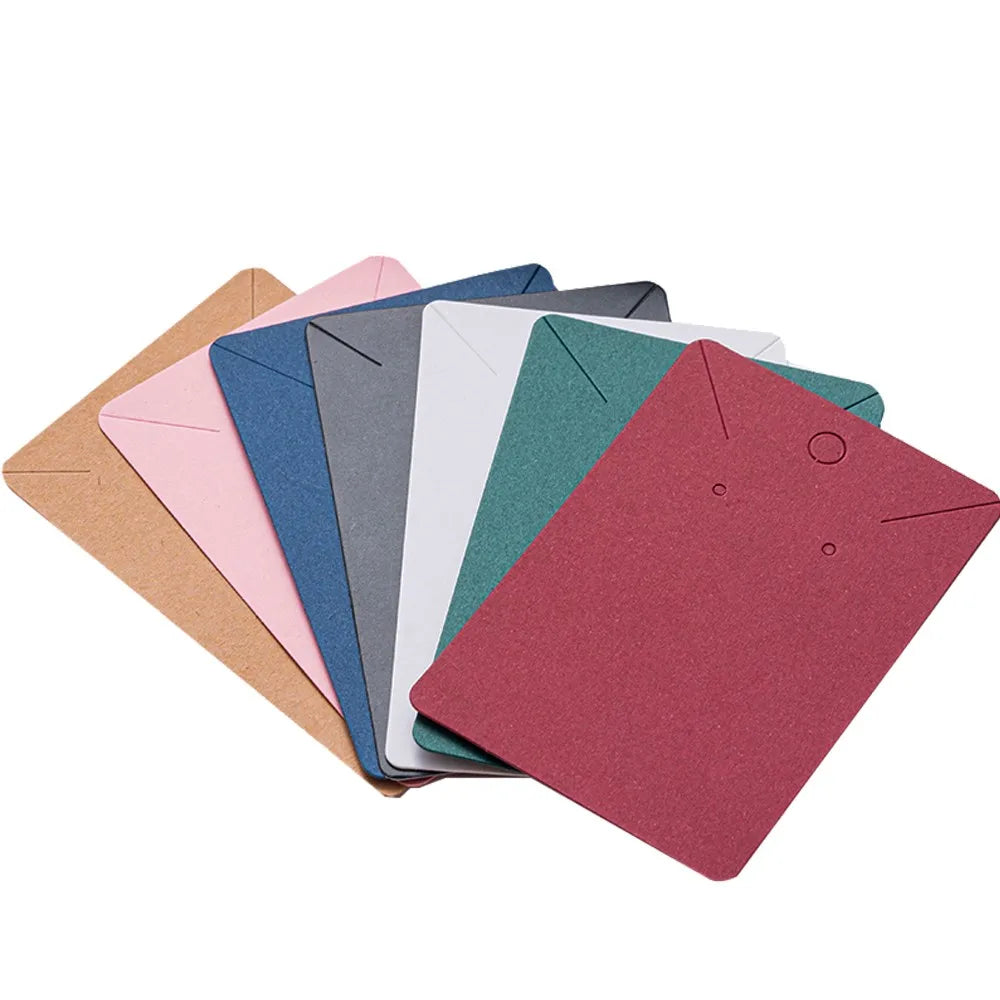 50pcs 6x9cm Kraft Earring Cards Necklace Display Cards Paper Ear Studs for Selling Hanging Earring Necklace DIY Crafts Retail Oasis Select