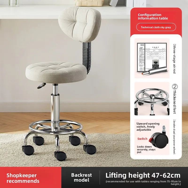 Beauty stool pulley beauty salon barber shop lift chair big work stool hair home backrest round stool Oasis Select 8