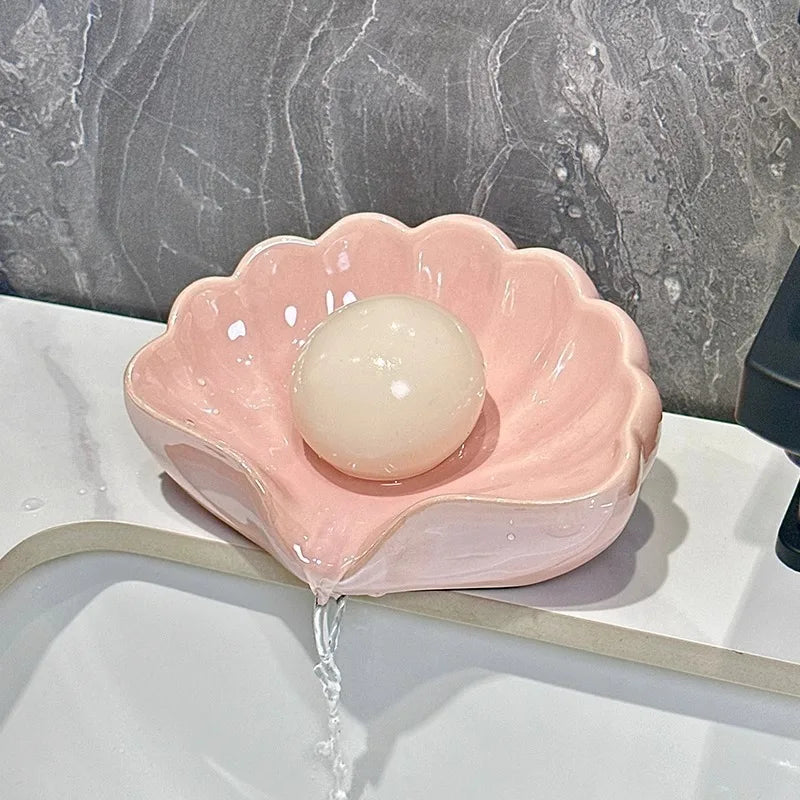 Shell Soap Box Bathroom Creative High-end Light Luxury Home and Daily Necessities Ceramics Decoration Oasis Select