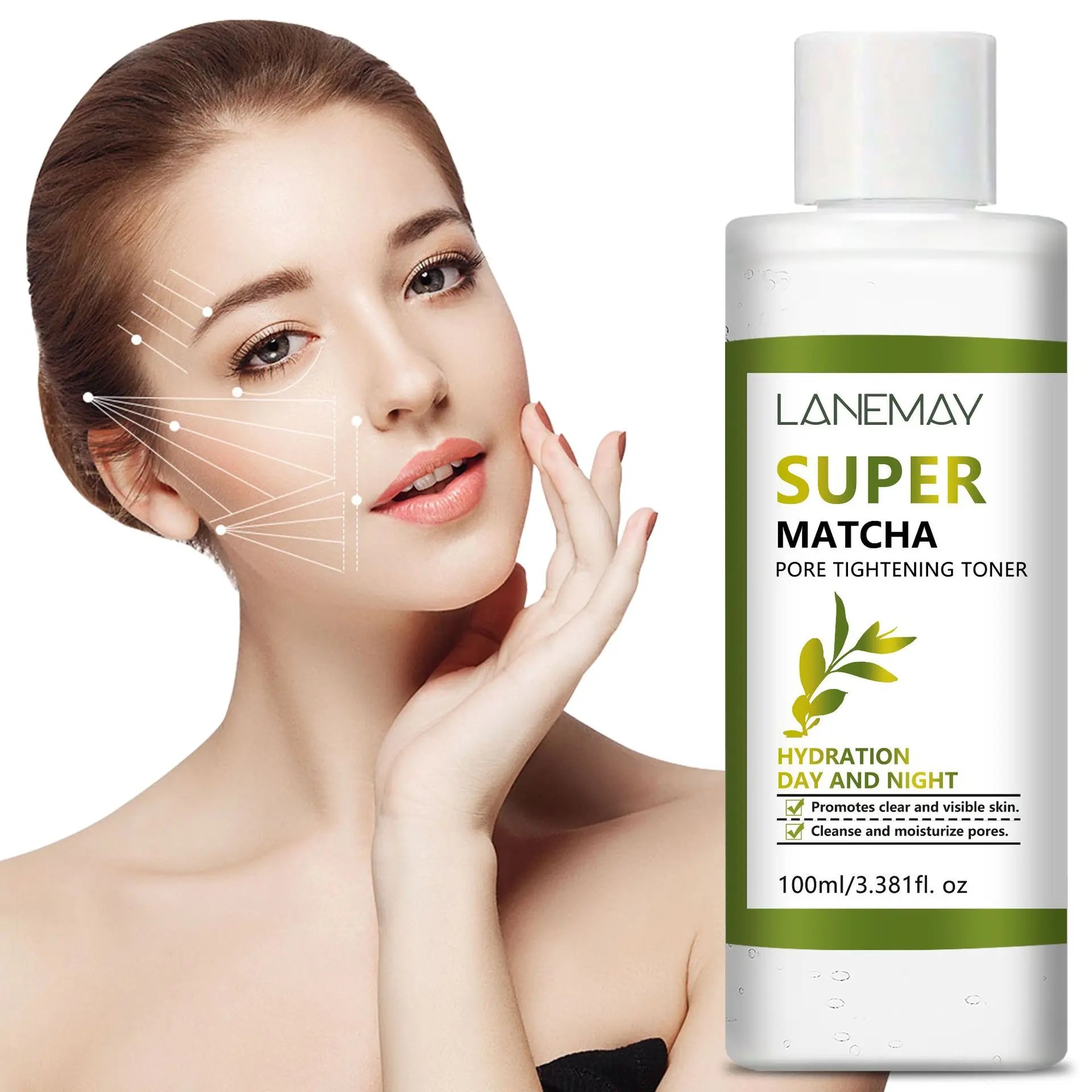 Lanemay Matcha Toner – Hydrating & Pore-Minimizing | 100ml Facial Toner Oasis Select