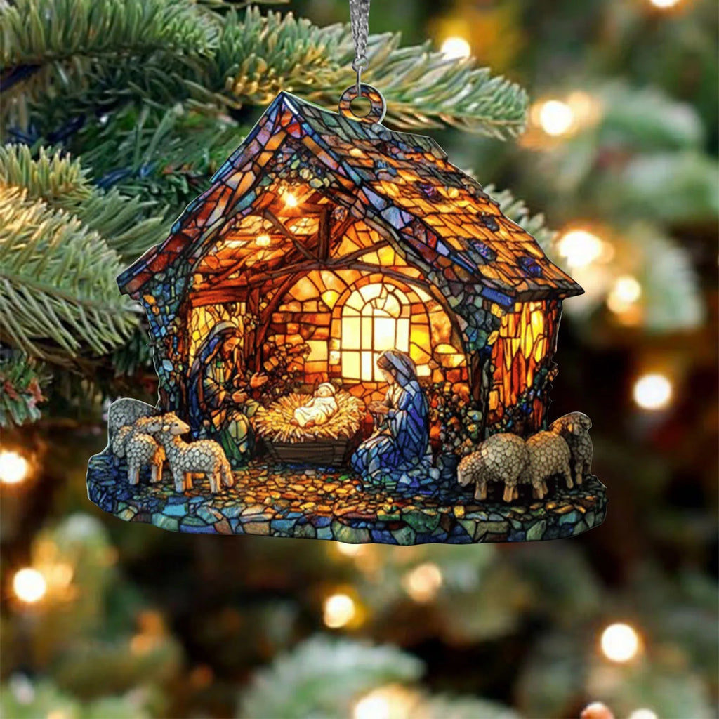 Nativity Scene Suncatcher – Stained Acrylic Window Ornament Window Suncatcher Oasis Select