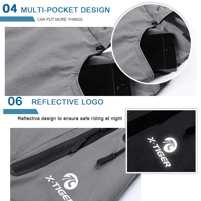 X-TIGER Mountain Bike Shorts Multi-Pockects Breathable Loose Riding Road MTB Shorts Outdoor Sports Waterproof Cycling Pants Oasis Select