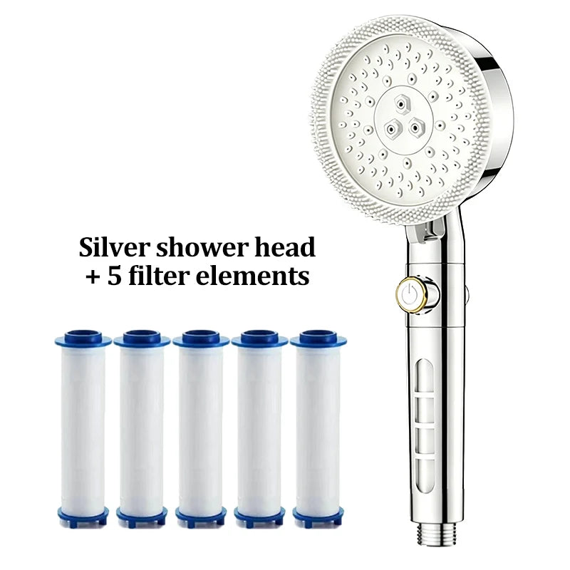 5-Mode High Pressure Handheld Shower Head with SPA Filter
