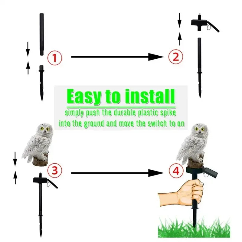 Solar Owl Garden Stake Light | IP65 Waterproof LED Lawn Decor