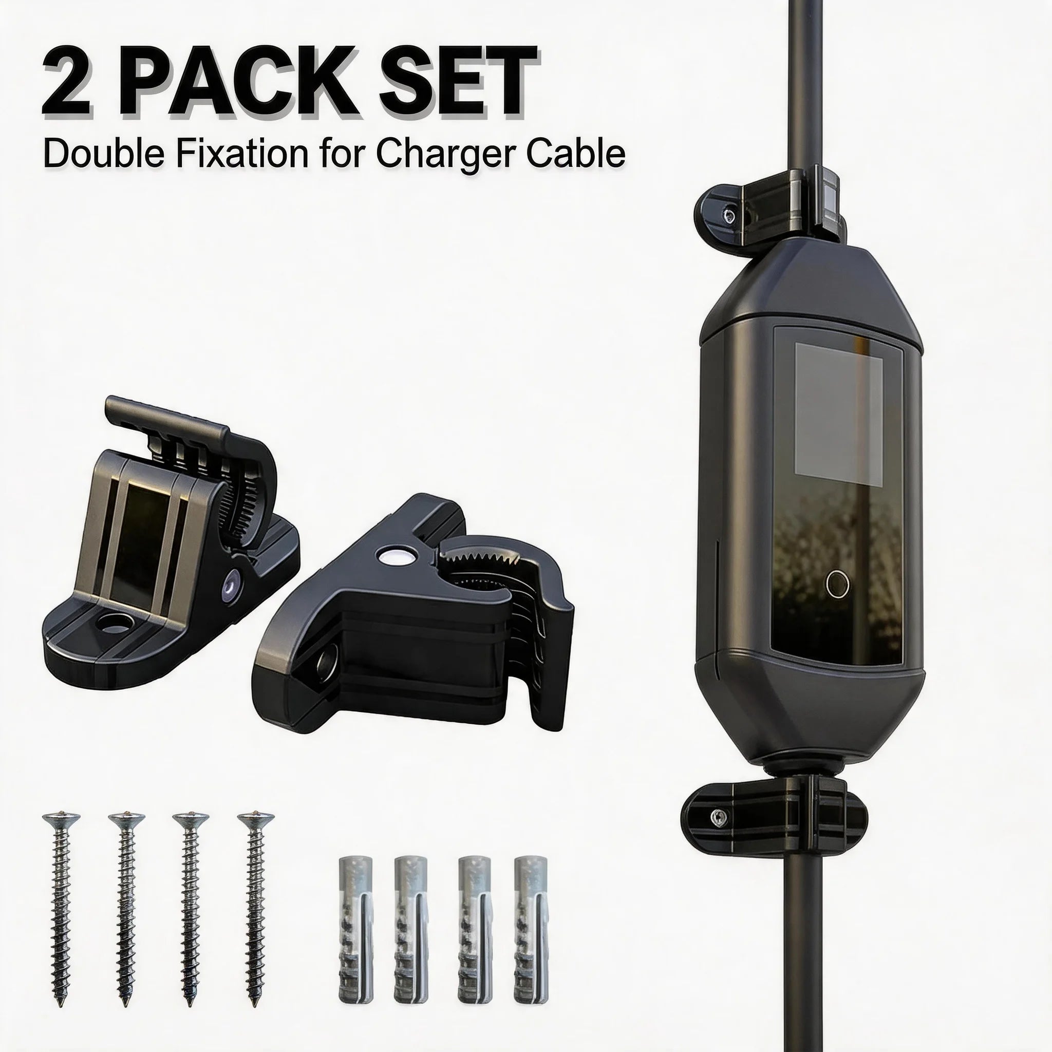 Universal Fit Cable Management Home EV Charger Fixing Clamp Bracket Wall Mount Holder for Household Charging Station Oasis Select