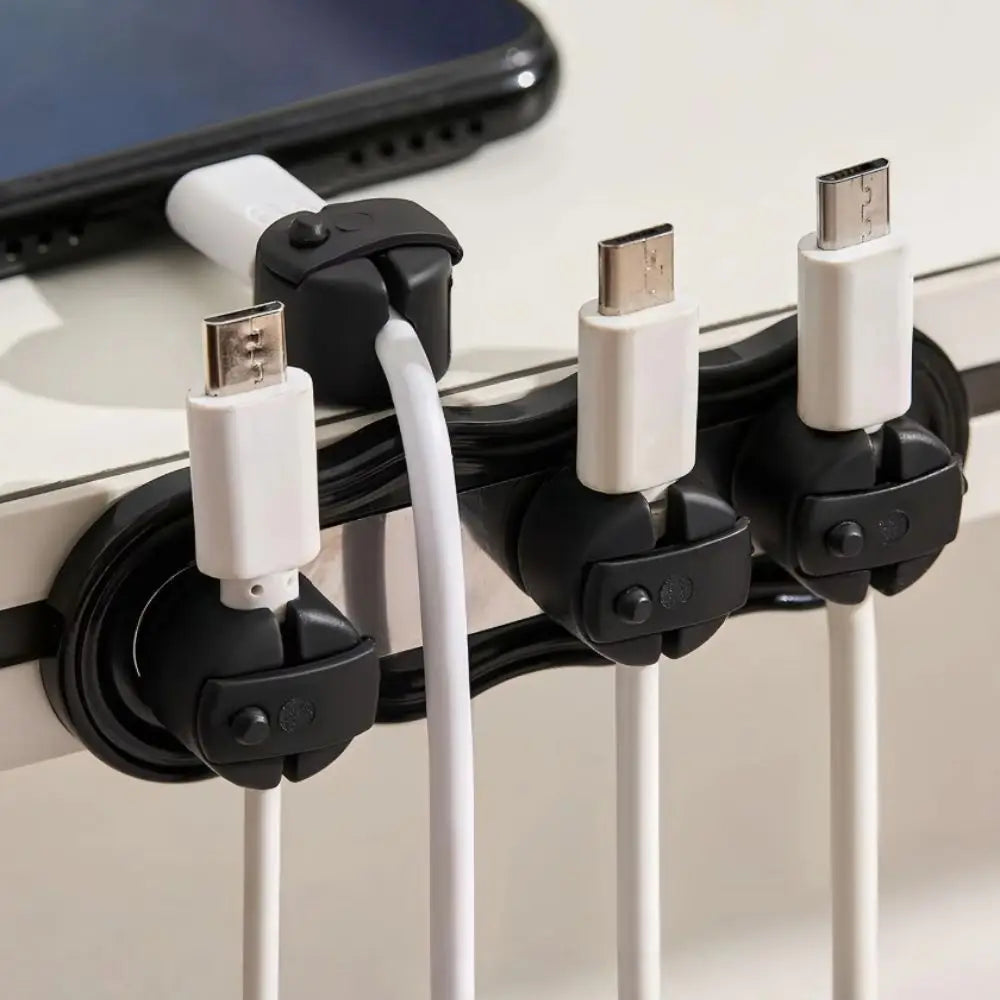 Self-Adhesive Multi Cord Holder Reserved Wire Slots Built-in Magnet Wire Management Clips Powerful Magnet Slim Lightweight Oasis Select