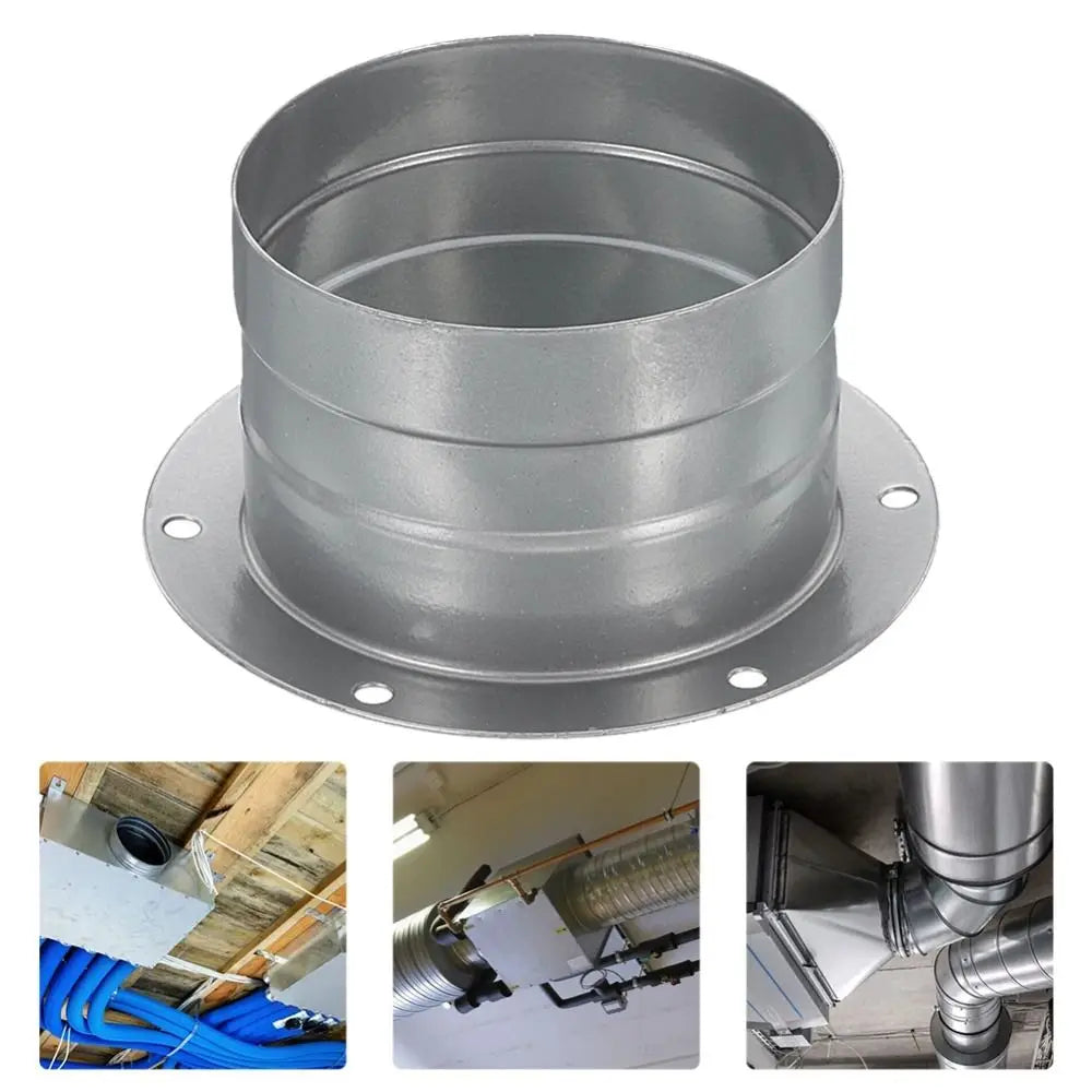 Metal Exhaust Duct Connector Flange Round 75-300mm Straight Flange Adapter High-temperature Resistant Pipe Air Vent Connector Oasis Select