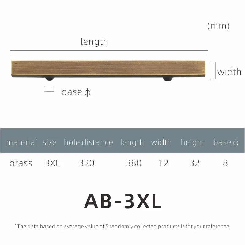 Brass Furniture Handles Modern Wardrobe Dresser Cupboard Drawer Cabinet Door Long Square Black/Gold Pulls Knobs Oasis Select AB-3XL