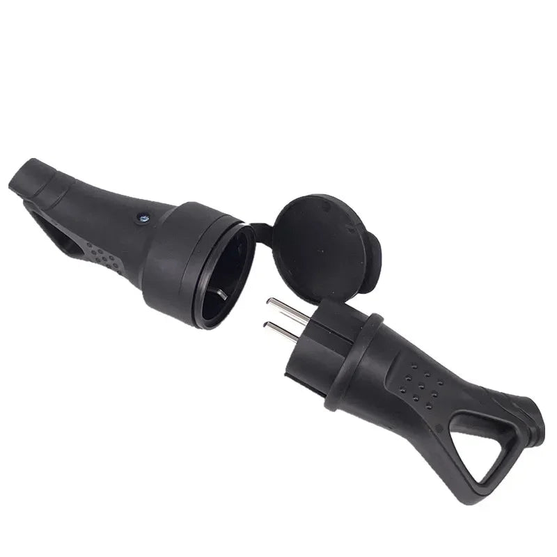 EU Rubber Waterproof Socket Plug Electrial Grounded European Connector With Cover IP54 For DIY Power Cable Cord 16A 250V Oasis Select