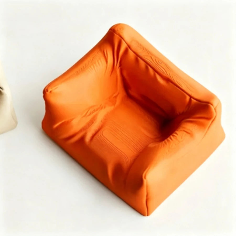 3D Cute Mini Sofa Earbud Holder Stand Creative Desktop Display Bracket for Earphones Universal Earphone Case Storage Cradle Oasis Select Orange