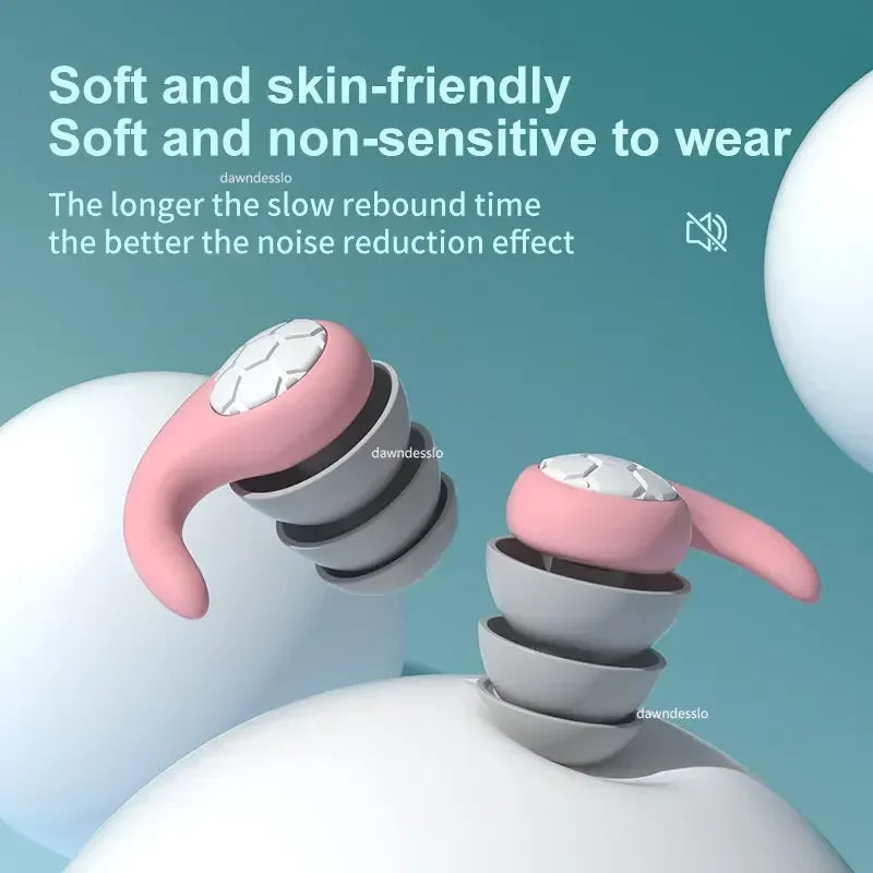 Silicone Noise Cancelling Earplugs Noise Filter Sleep Swimming Waterproof Three Layer Mute Earplugs Oasis Select