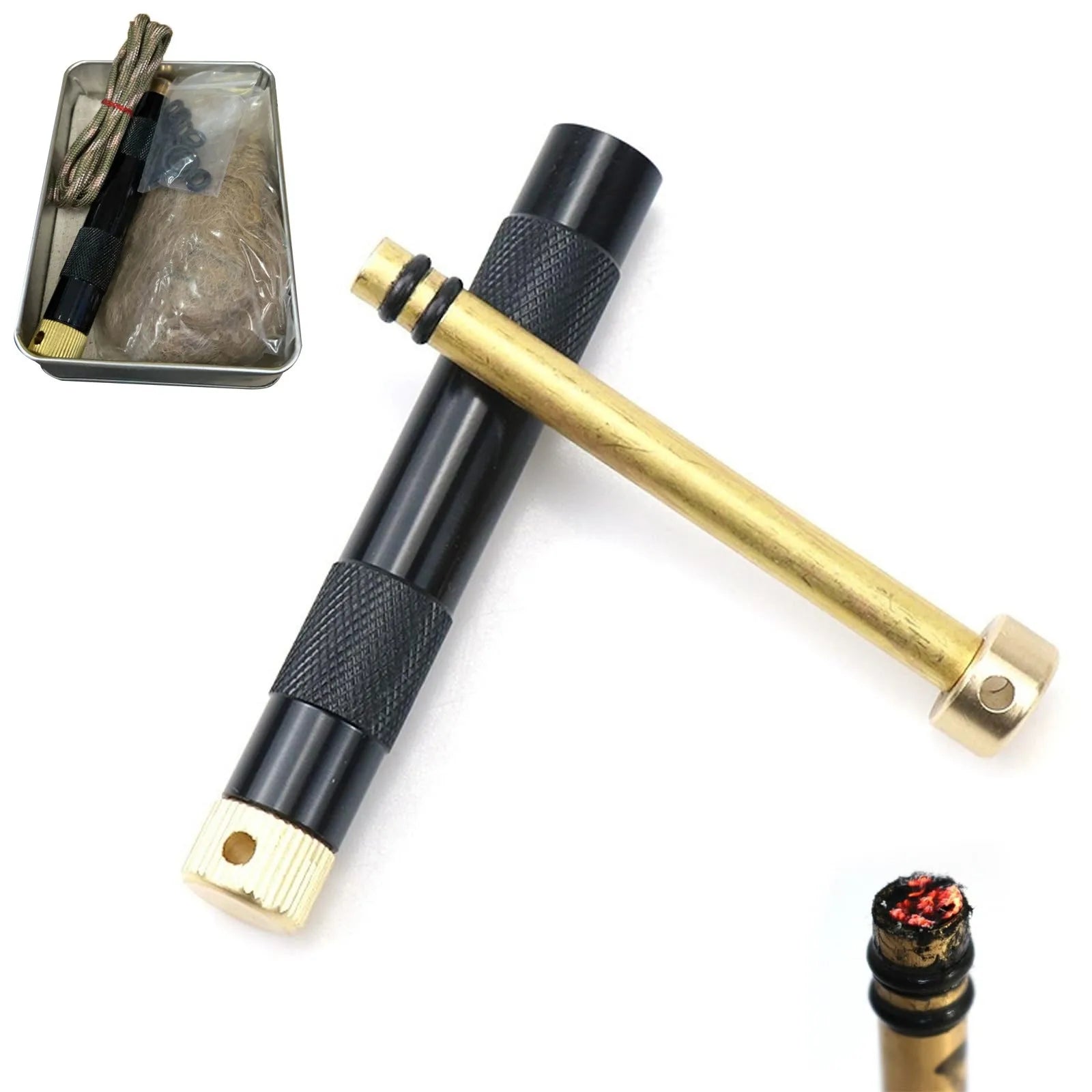 Brass Fire Piston Kit – Portable Survival Fire Starter Tool Fire Starter Tool Oasis Select A