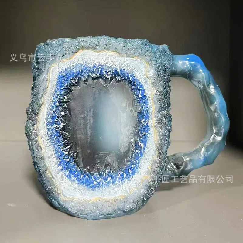 Fashionable Mineral Crystal Coffee Mugs, Imitation Resin Cups for Tea Coffee, Ideal for Christmas Gift Oasis Select cave