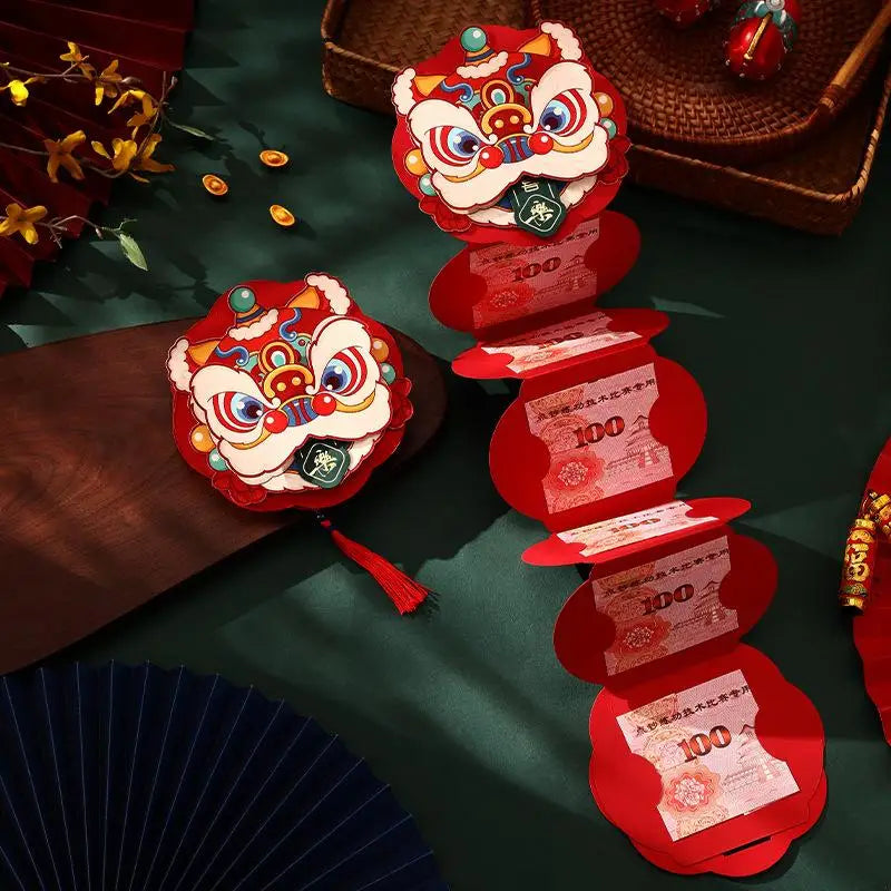 1Pcs Chinese Traditional Lucky Red Money Pouch 2026 Horse Year Cartoon Hongbag New Year Red Envelope New Year Gifts Oasis Select A5