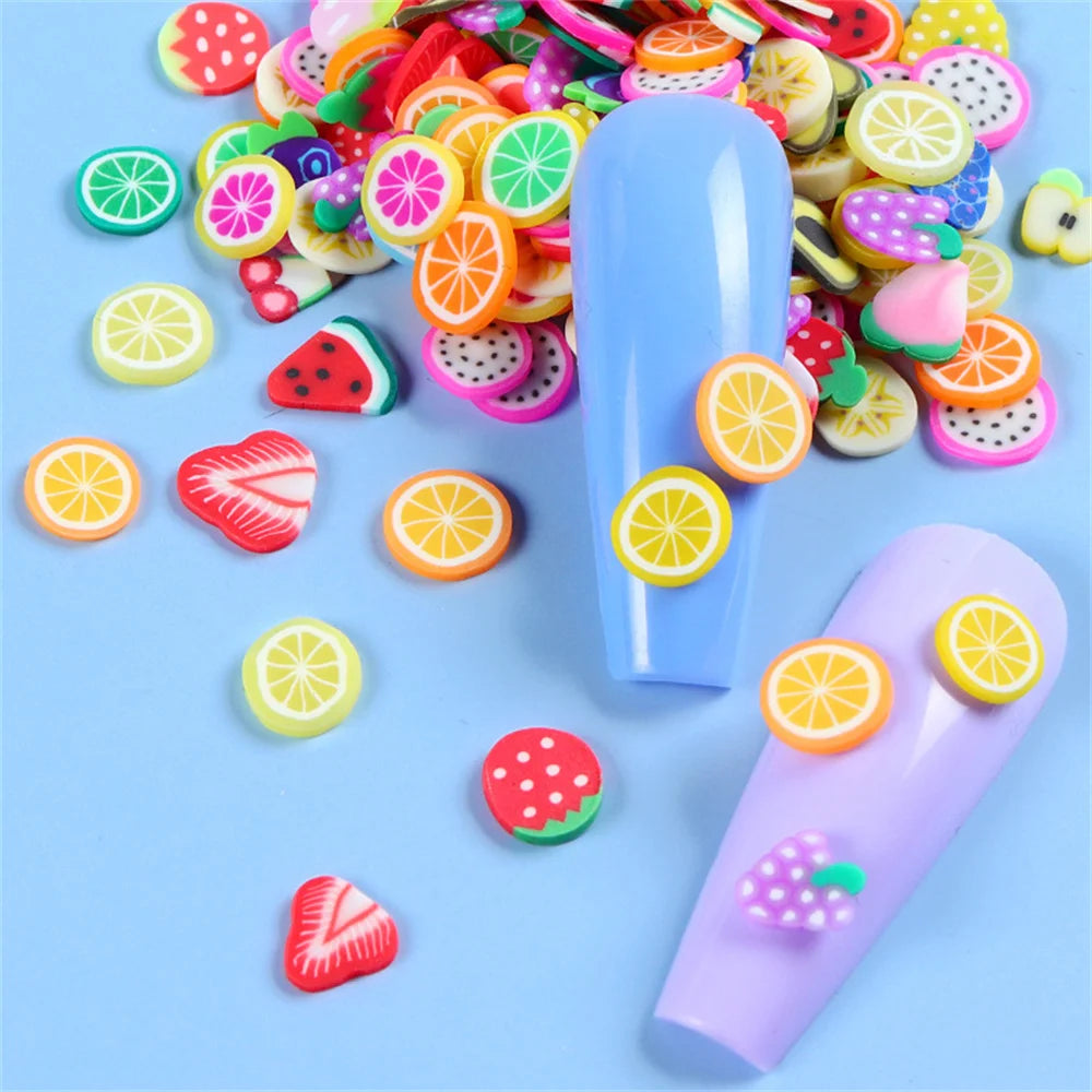 1000Pcs Polymer Clay Fruit Slices Charms For DIY Kawaii Epoxy Resin Silicone Molds Jewelry Nail Art Decor Material Accessories Oasis Select
