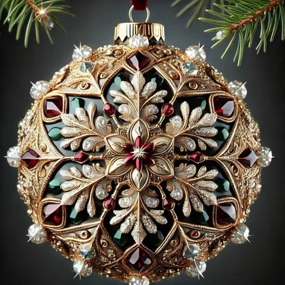 2D Acrylic Christmas Tree Ornaments – 7-Piece Flat Pendant Set
