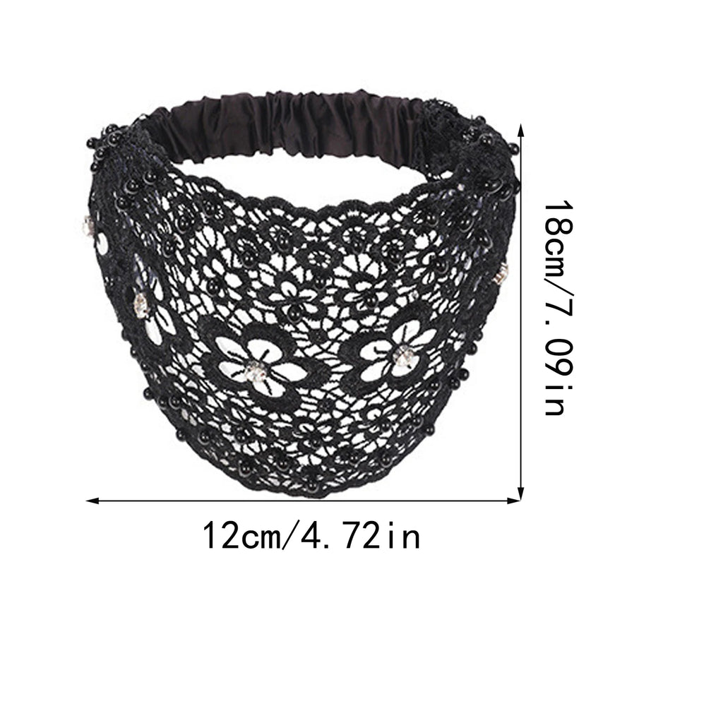 Women's Hollow Floral Rhinestone Pearl Wide Headband | Hair Band Wide Hair Headband Oasis Select