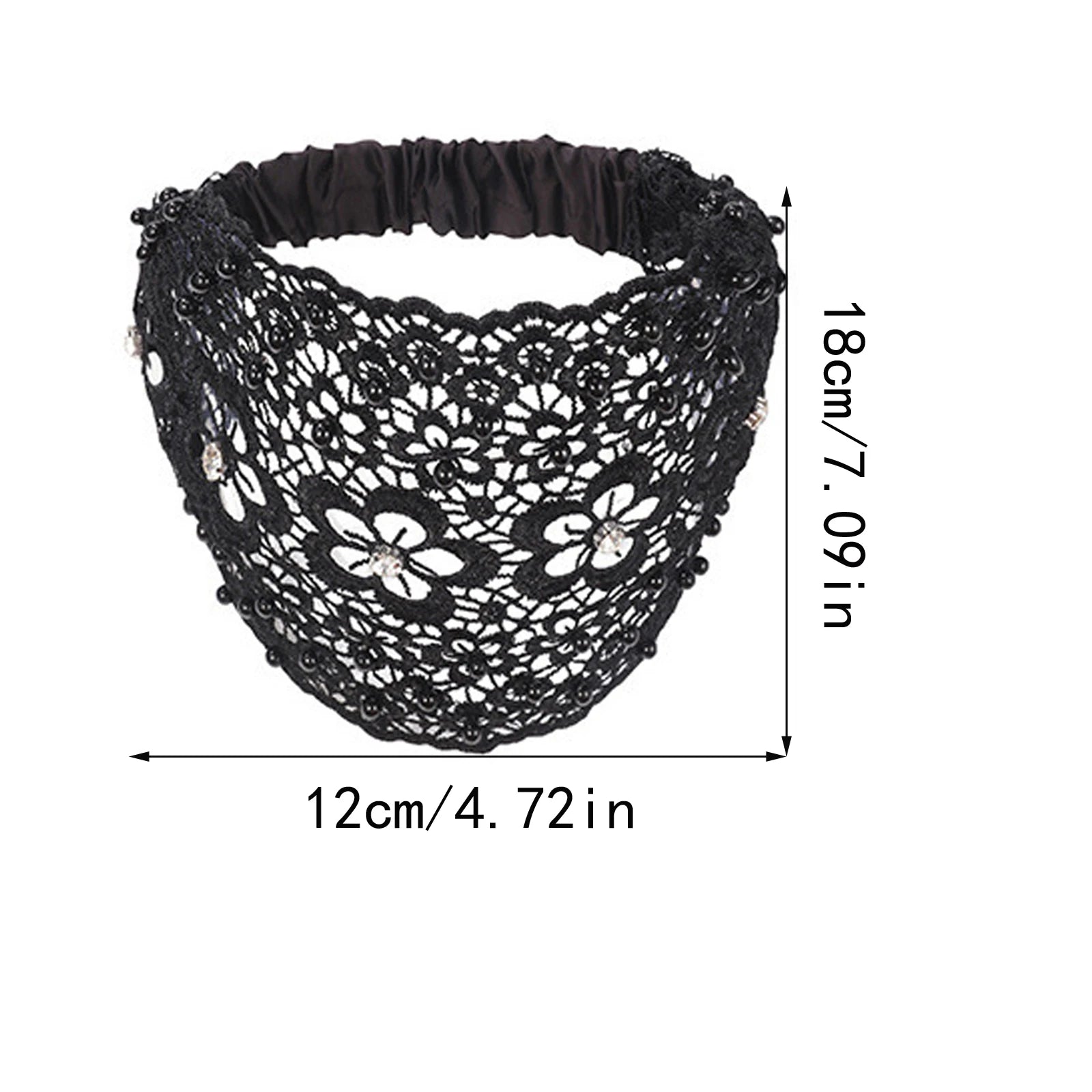 Women's Hollow Floral Rhinestone Pearl Wide Headband | Hair Band Wide Hair Headband Oasis Select