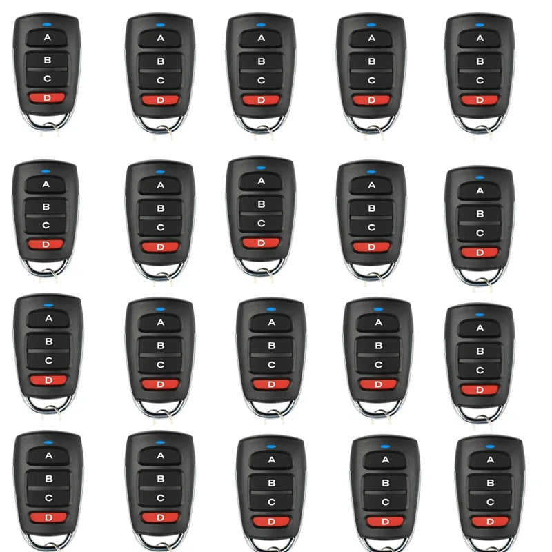 10/5pcs Wireless RF 433mhz Remote Control Copy Code Garage Door Gate Duplicator 433 Mhz Key Remote Opener Oasis Select 20PCS ABCD Key
